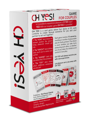 OH Yes Game for couples box back.