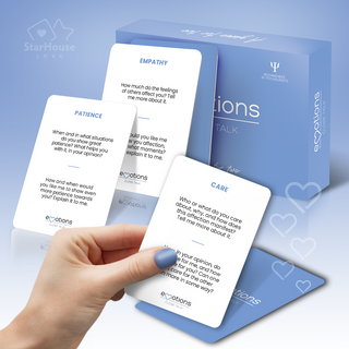 Emotions Close Talk couples game cards and box.