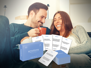 Emotions Close Talk couples game for emotional connection has couples smiling.