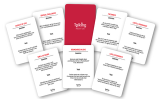 Set of cards from couples intimacy game 